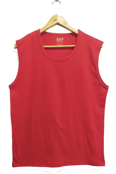 Raf Coll Men's Red Basic Knitted Sleeveless T-Shirt