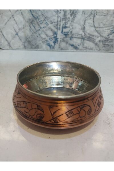 Ustası Antepte Bakır Oyma Kase Çerezlik