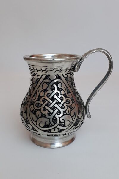 Hayal Dekorasyon Copper Mug Cup Authentic Hand Embroidered Copper Cup