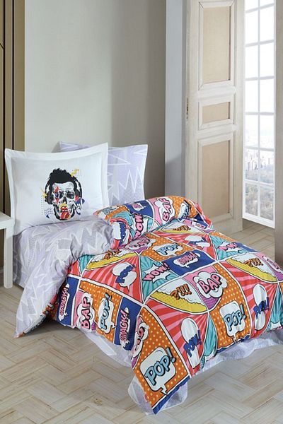 Hobby Wow!Multicolor Poplin Single Bedding Set