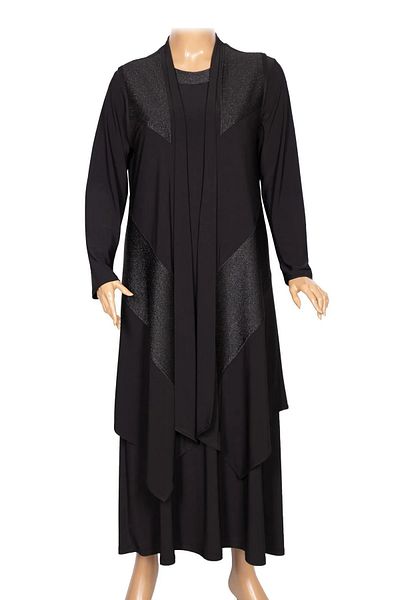 HESNA Glitter Asymmetrical Vest Women's Dress Set - Semra Verev