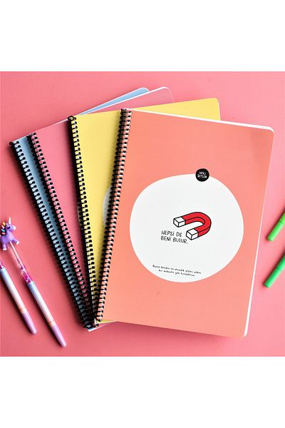 Şeker Ofisi Sharp Color Feeling Things A4 Lined Notebook All Over Find Me