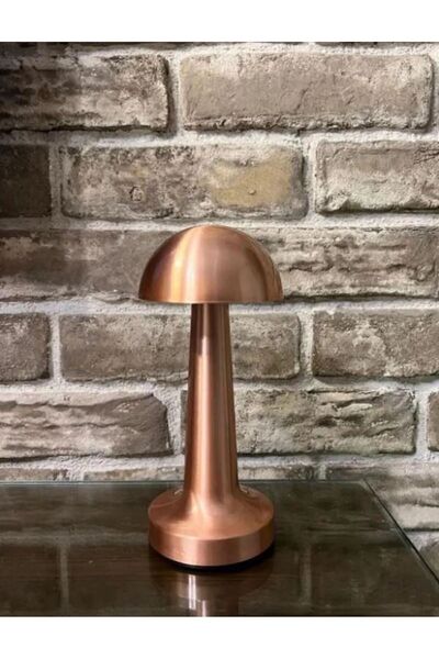 Soft Kare Mantar Model Retro Dimmerli Şarjlı Retro Masa Lambası Gold