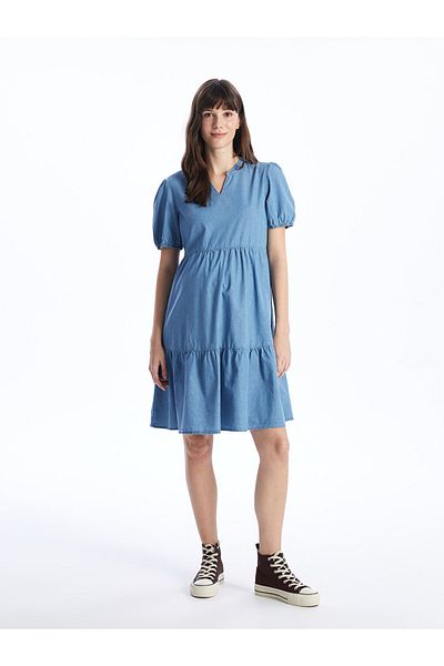 LC Waikiki Φόρεμα LCW Maternity Jean - Missed Collar, κοντομάνικο