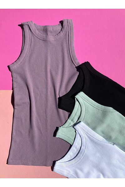 Ahmio White and Plum Premium Texture - Halter Neck Camisole T-Shirt, Cotton Women's Tank Top