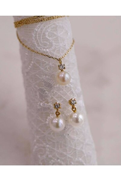 passion silver Inci Tektaş 14 Ayar Altın Kaplama Kadın Kolye Seti