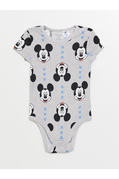 LC Waikiki Chlapecké body s potiskem LCW Mickey Mouse s výstřihem a zapínáním na patentky, balení 2 ks