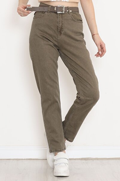 Moka Shopin جينز أمي كاكي، بحزام - 18701.1843.