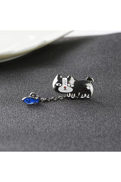 Talen Sevimli Kedi Broş Unisex Ebat: 1,1*4,1 Cm