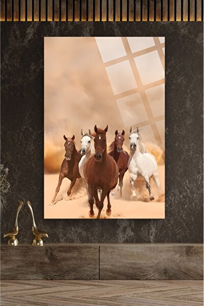 TAULART Koşan Asil Yarış Atları 4mm Lüks Kırılmaz Temperli Yüksek Çözünürlükl...