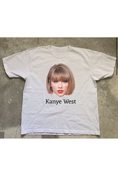 MAYDAY CULTURE تي شيرت كاني ويست وتايلور سويفت منقوش كبير الحجم للجنسين