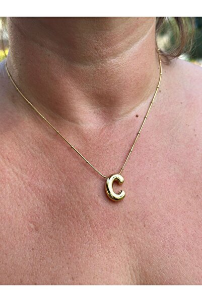 stainless steell BALLOON LETTER NECKLACE