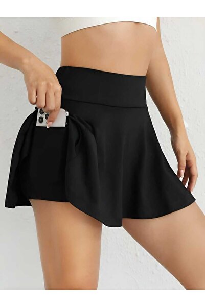 Modami Kadın Darkalıp Yüksek Bel Içi Taytlı Tenis Etek Darkalıp Polyamid Kuma...
