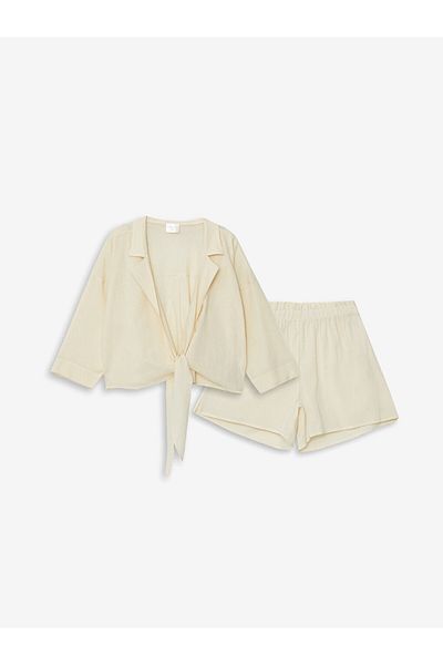 LC Waikiki LCW DREAM - Σετ κιμονό με γιακά σάλι και μακρυμάνικο σορτς
