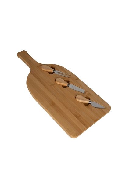 Naturalove Large Cheese and Treat Plate with Bamboo Serving Set 45 Cm