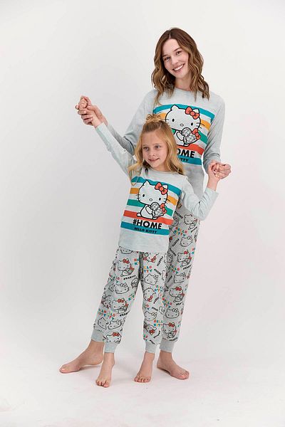 Hello Kitty L1400-S Hello Kıty Printed Pajamas Set /Greenelange/L