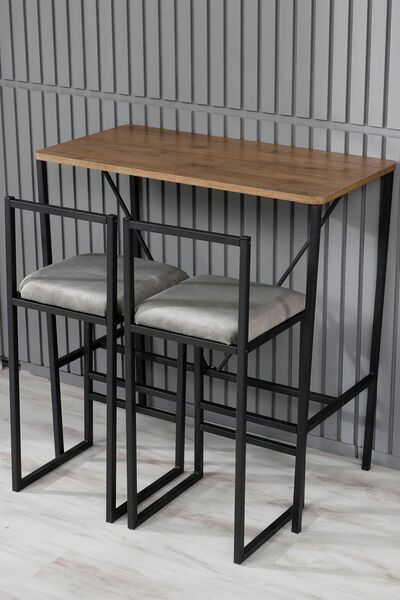 Armadeko Bar Masa Sandalye Takımı Metal Ikili Ada Mutfak Yemek Masası Otel Ka...