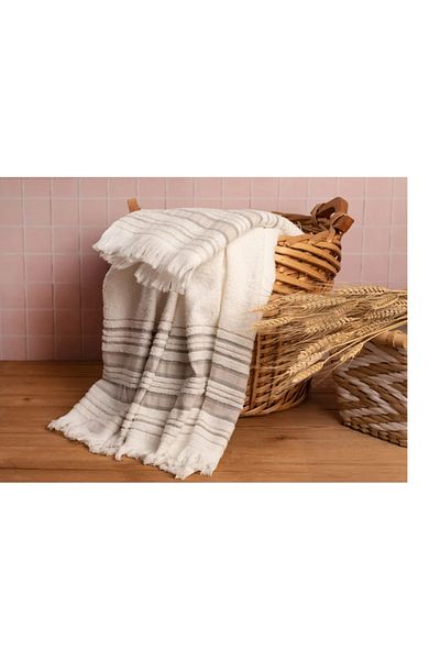 English Home Set prosoape de baie cu dungi Ecru-bej Cool Stripe bumbac