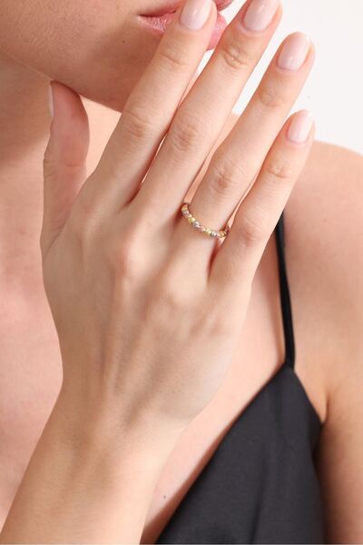 Silvano Jewelry 925 Ayar Gümüş Ayarlanabilir Dorika Yüzük