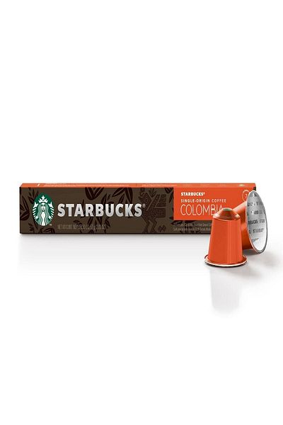 Nespresso Starbucks Colombia Compatible Pack of 10 Aluminum Capsules Brown