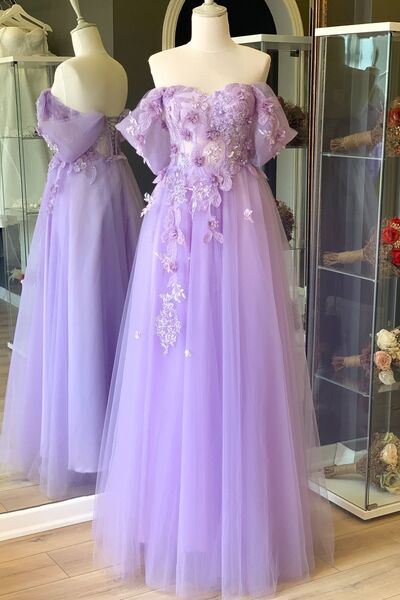 Lenta Moda Lila Işlemeli Dantel Ve Üç Boyutlu Dantel Kaplamalı Transparan Max...