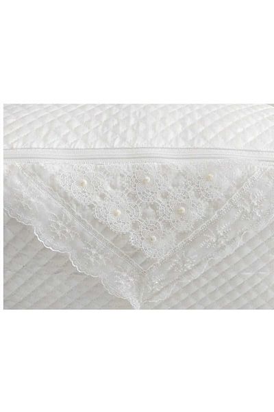 AYHOME Satin White Quilt with Pearls Pillow Sweater Scrap Quilted Downhill Slouchy Large Medium Small Size