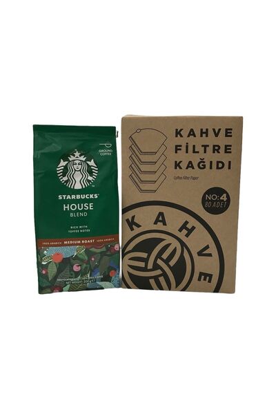 Starbucks House Blend Origin Ground Filter Coffee 200 Gr + Filter Coffee Pape...