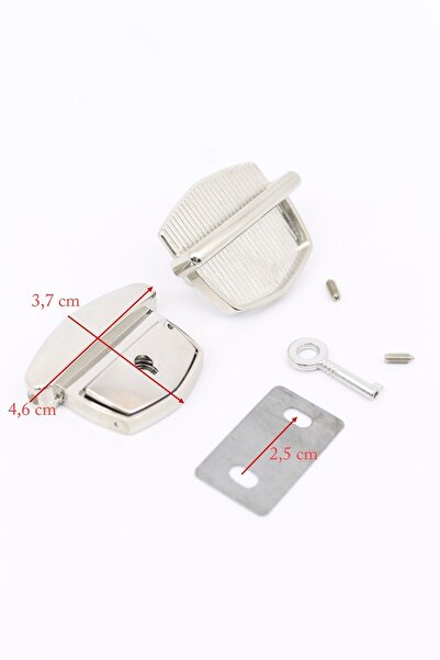 ERDAL DERİ Briefcase lock with key gray small