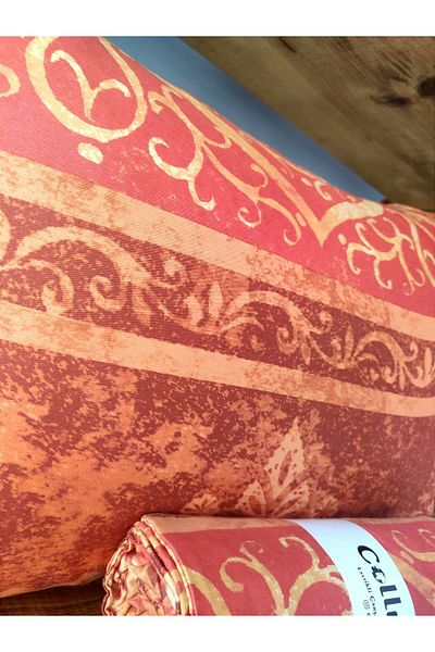 CollessiaHome Orange Bohemian Patterned 100% Cotton Satin Fitted Sheet Set - Elastic Single Set
