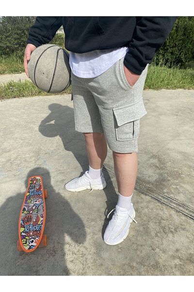AUST JEANS Cargo Pocket Combed Cotton Shorts