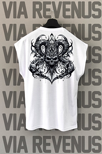 Vordevia Bela lubanja Štampano Sportska majica bez rukava T-shirt