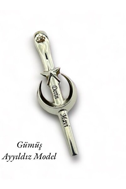 Genel Markalar Nargile Sipsi Gümüş Kaplama Ay Yıldız Model Kişiye Özel