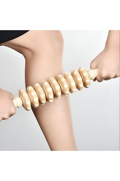 Genel Markalar Ahşap Selülit Döner Masaj Çubuğu, Döner Masaj Barı, Masaj Sopası