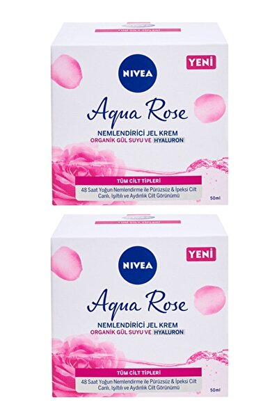 NIVEA Aqua Rose Organik Gül Sulu Nemlendirici Jel Krem 50 Ml X 2 Adet