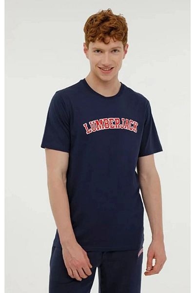 lumberjack ml Weneg-b 11id53 0 Ανδρικό μπλουζάκι με λαιμόκοψη - Navy Blue