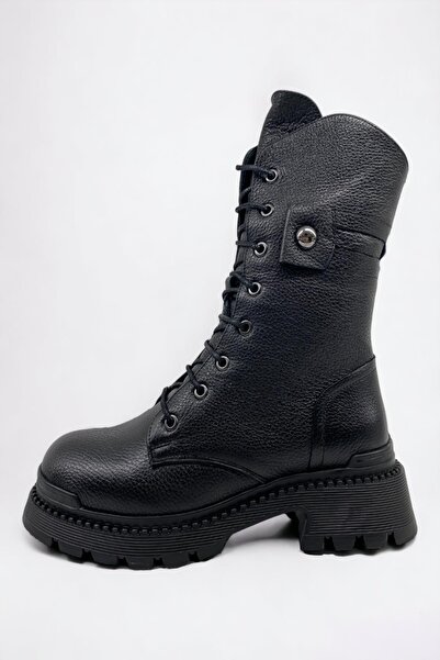 ALBİNİ Albini 10024 Siyah Flooter Deri Kadın Bot