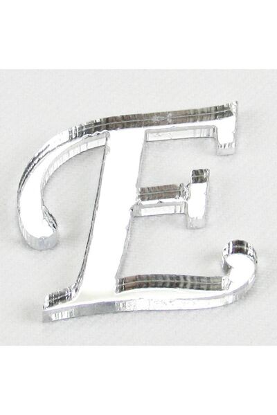 Partivitrini Pleksi Ayna E Harfi Gümüş Renk 3 Cm