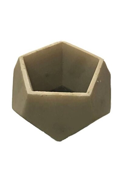 Partivitrini Beşgen Saksı Silikon Kokulu Taş Ve Beton Kalıbı 12x12x9 Cm 12x12...