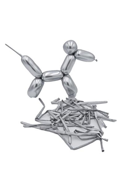 Partivitrini بالون سجق كروم 100 قطعة