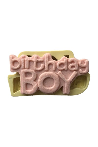 Partivitrini Birthday Boy Written Silicone Cake and Candy Dough Mold 12x6,5x1...