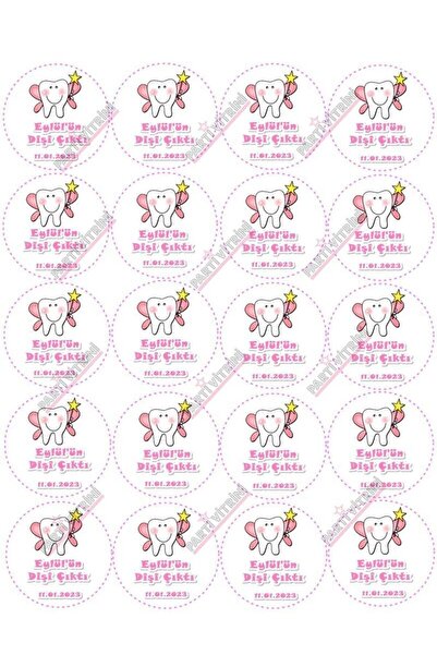 Partivitrini Kız Diş Buğdayı Temalı Yenilebilir Resimli Pasta Ve Kurabiye Üst...