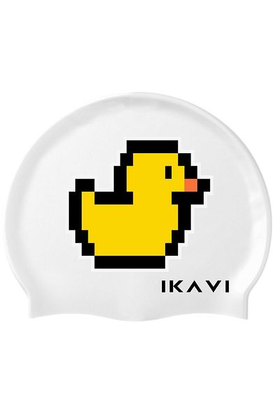 İKAVİ Duck Printed Silicone Sea and Pool Cap - Pixel Collection