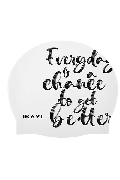 İKAVİ Everyday Is a Change to Get Better Printed Silicone Pool Cap