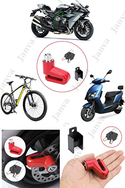 Janva Motosikler Bisiklet Disk Kilidi Anahtarı Yer Kaplamayan Yeni Model Sağl...