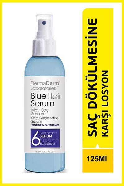 DermaDerm Blue Serum Containing Biotin and Panthenol Against Hair Loss 125ml.