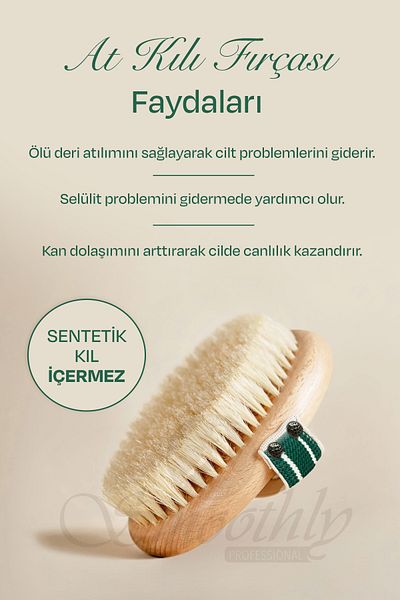 Smoothly SWORK 100% Natural Horsehair - Cellulite Drainage Massage Brush, Dry and Wet Scrub
