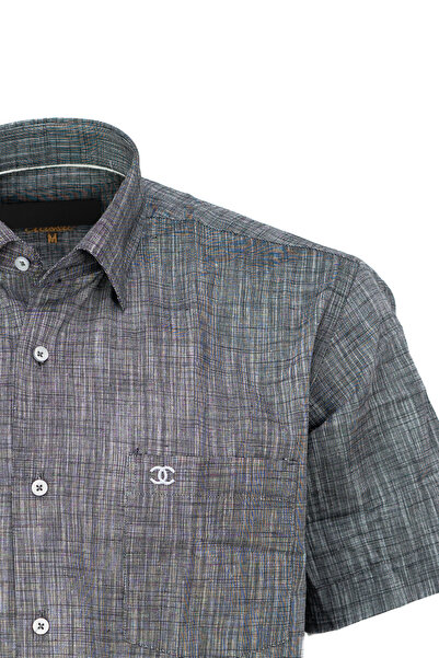 Oppland Чоловіча короткорукавна сорочка преміум-класу з бавовни - з кишенями та коміром на ґудзиках