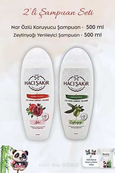 Hacı Şakir Pomegranate 2 in 1 Shampoo - Rosie with Olive Oil 500 ml