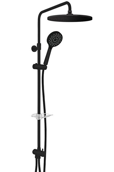 Eca Dalia Plus Teleskobik Kolonlu Banyo Tepe Duş Seti Yuvarlak Takım Mat Siyah 102158040c1
