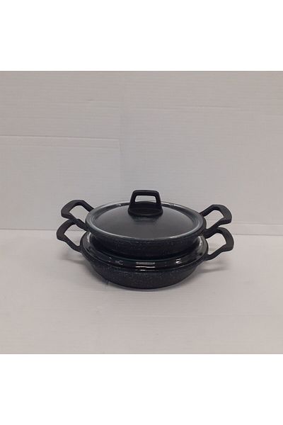 gülsan 20-22 cm 2-Piece Cast Iron Sahan with Glass Lid